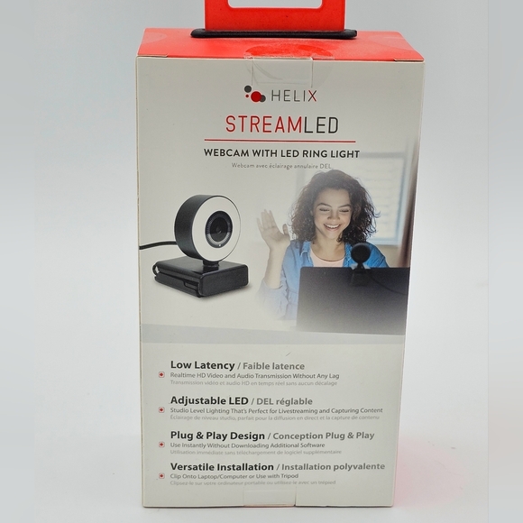 Helix Stream LED 720p Black Webcam with LED Ring Light - Picture 4 of 5
